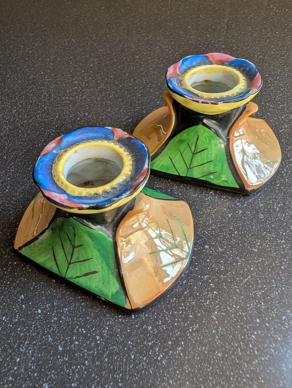 funky lil' VINTAGE JAPANESE CANDLESTICK HOLDERS
